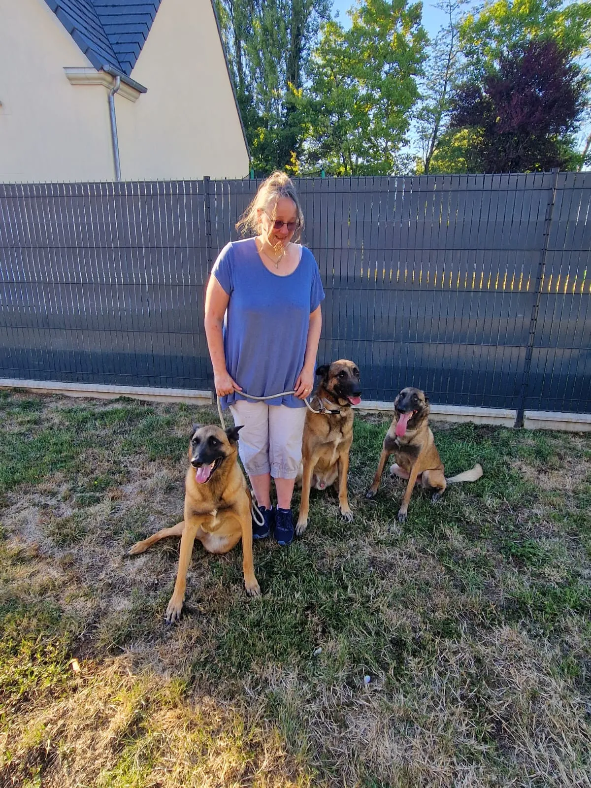 Retrouvailles entre Elky et deux de ses chiots : Mac et Maina en seine et marne