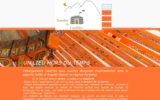 Example website yourtes des 7 vallées-hautes pyrenees