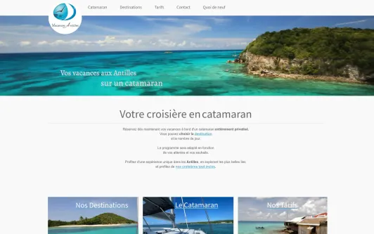 Ejemplo de sitio web Vacances aux Antilles en Catamaran