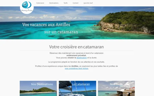 Ejemplo de sitio web Vacances aux Antilles en Catamaran
