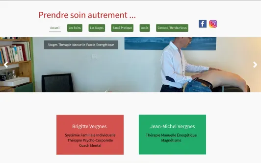 Ejemplo de sitio web Prendre soin autrement...