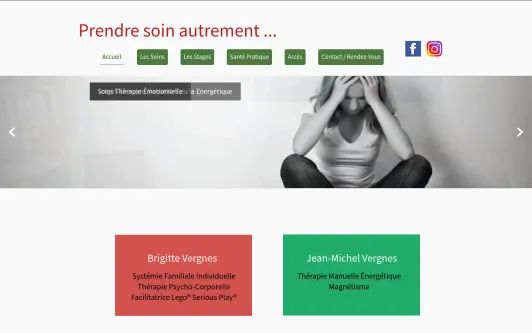 Ejemplo de sitio web Prendre soin autrement...