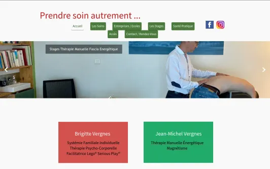 Ejemplo de sitio web Prendre soin autrement...