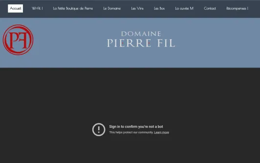 Ejemplo de sitio web Domaine Pierre Fil
