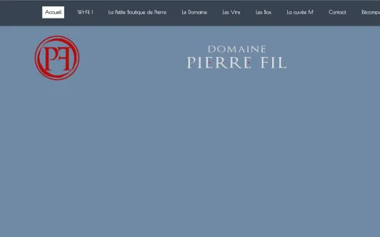 Ejemplo de sitio web Domaine Pierre Fil