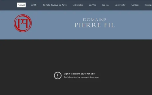 Ejemplo de sitio web Domaine Pierre Fil