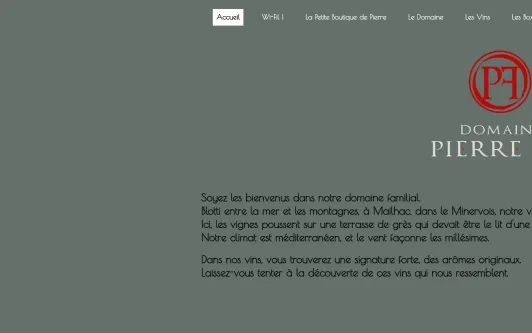 Ejemplo de sitio web Domaine Pierre Fil