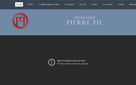 Ejemplo de sitio web Domaine Pierre Fil