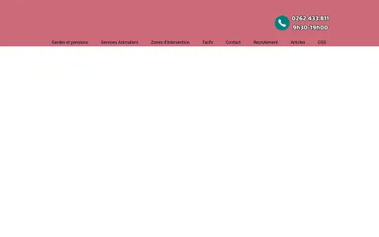 Example website PETS SERVICE 974 est le spécialiste Professionnel n°1 de la PENSION, GARDE, PROMENADE et SERVICES pour chien et chat sur l'ile de la Réunion (974) ainsi que pour tout les Animaux de compagnie: chien, chat, poisson, rongeur, oiseau