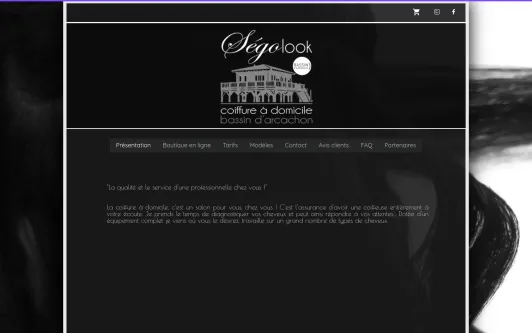 Example website Segolook - Coiffure à domicile