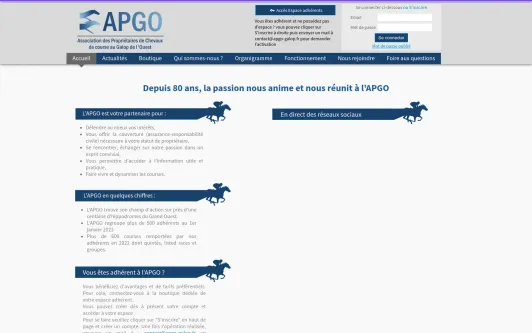 Ejemplo de sitio web Association APGO