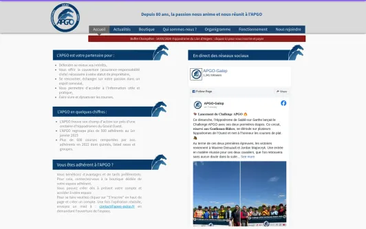 Ejemplo de sitio web Association APGO