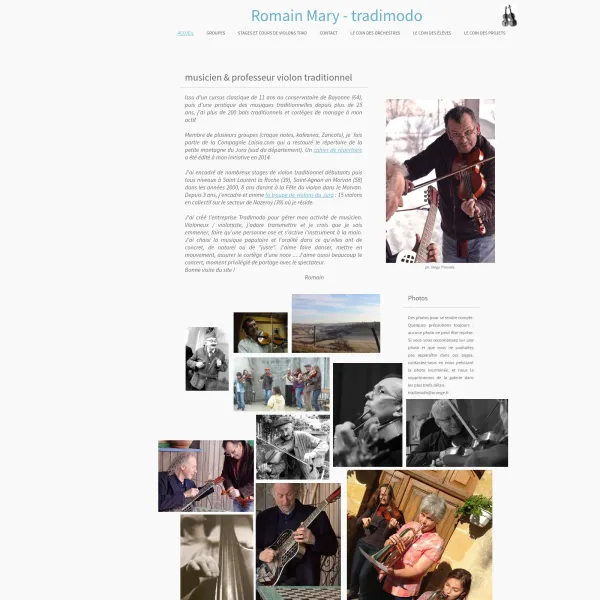 Musicien et professeur de violon traditionnel dans le jura - Romain MARY tradimodo