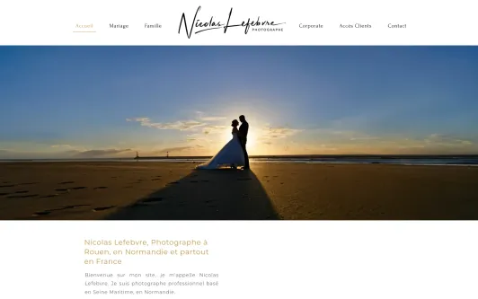 Example website Photographe Mariage Famille Rouen Normandie Nicolas Lefebvre