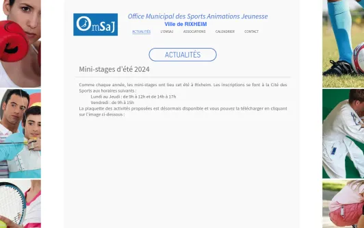 Example website Office Municipal des Sports Animation Jeunesse