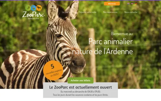 Ejemplo de sitio web ZooParc Vallée de la Sûre • Parc animalier nature de l&#39;Ardenne