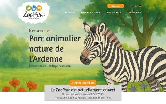 Ejemplo de sitio web ZooParc Vallée de la Sûre • Le parc animalier nature de l&#39;Ardenne !