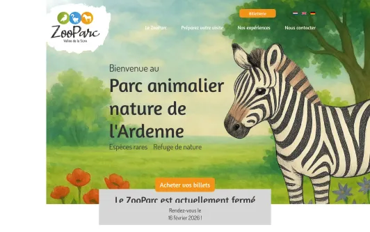 Ejemplo de sitio web ZooParc Vallée de la Sûre • Parc animalier nature de l&#39;Ardenne Belge