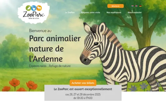 Ejemplo de sitio web ZooParc Vallée de la Sûre • Parc animalier nature de l'Ardenne Belge