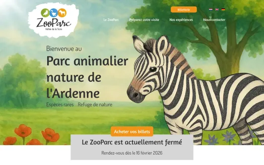 Example website ZooParc Vallée de la Sûre • Parc animalier de l'Ardenne