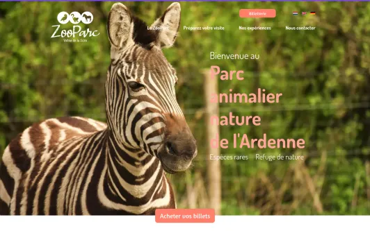 Ejemplo de sitio web ZooParc Vallée de la Sûre • Parc animalier de l'Ardenne