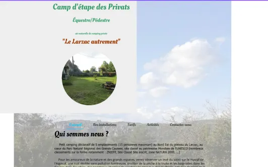 Site exemple Camp d&#39;étape des Privats