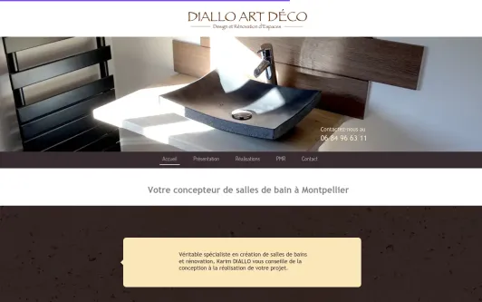 Example website L&#39;espace salle de bain selon Diallo Art Déco