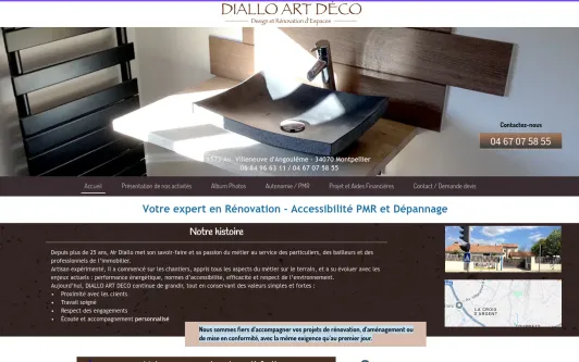 Ejemplo de sitio web L&#39;espace salle de bain selon Diallo Art Déco