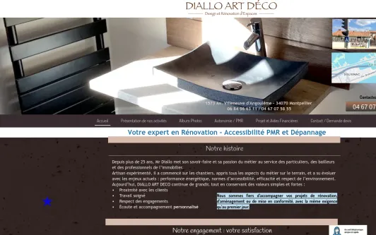 Example website L'espace salle de bain selon Diallo Art Déco