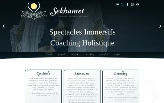 Example website Sekhamet ~ Spectacles et Animations de Danse de la Flamme Intérieure