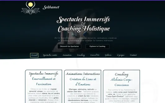 Site exemple Sekhamet ~ Spectacles et Animations de Danse de la Flamme Intérieure