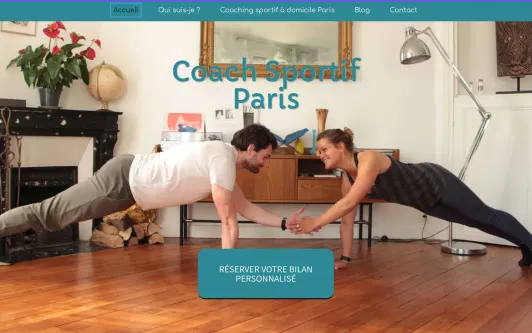 Ejemplo de sitio web Coach sportif Paris | Coaching sportif à domicile dès 55 €