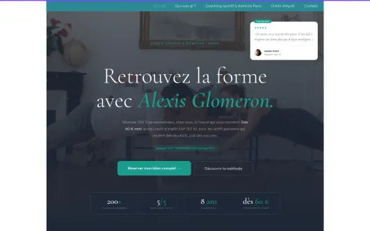 Example website Coach sportif Paris | Coaching sportif à domicile dès 55 €