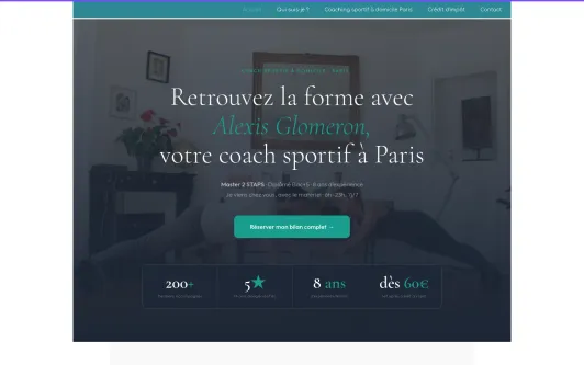Example website Coach sportif Paris | Coaching sportif à domicile dès 55 €