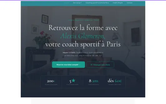 Example website Coach Sportif Paris | Coaching à Domicile dès 60€, SAP -50%
