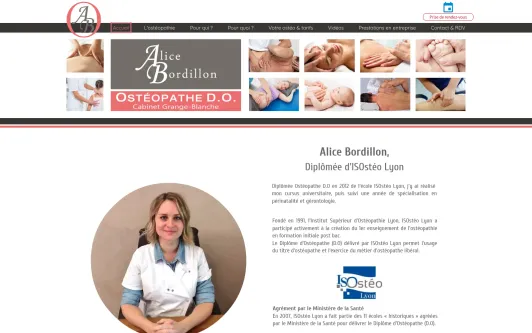 Ejemplo de sitio web www.bordillon-osteo.com
