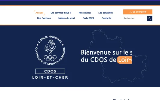Example website Comité Départemental Olympique de Loir-et-Cher