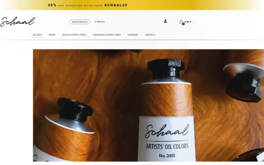 Site exemple SCHAAL ⎮ Premium Artists' Colors