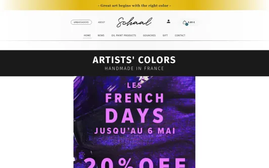 Site exemple SCHAAL ⎮ Premium Artists' Colors