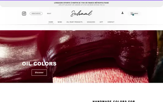 Site exemple SCHAAL ⎮ Premium Artists' Colors