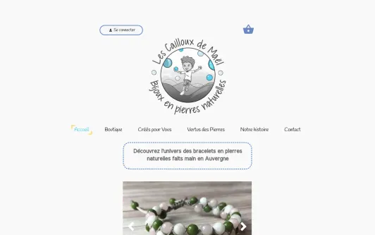 Site exemple Bijoux en pierres naturelles personnalisables - Les Cailloux de Maël