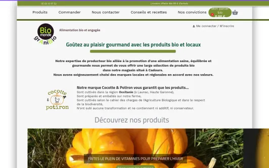 Site exemple granibio alimentation bio engagée
