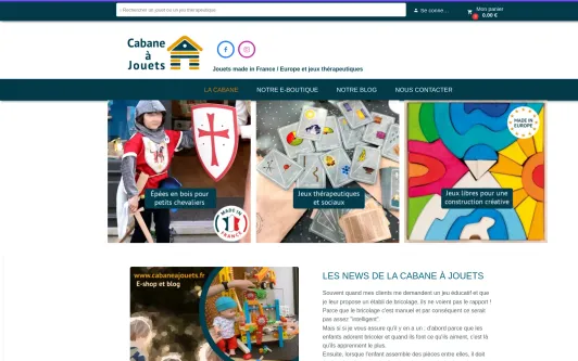 Site exemple Cabane a jouets : des jeux pour s'amuser