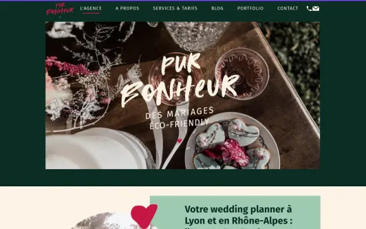 Ejemplo de sitio web Pur Bonheur | Wedding Planner