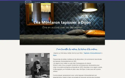 Example website Tapissier Dijon