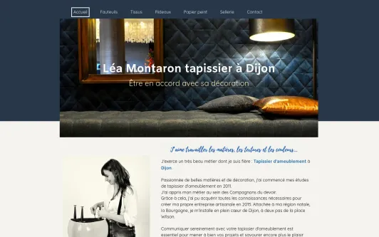 Ejemplo de sitio web Tapissier Dijon