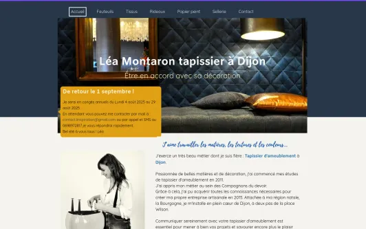 Ejemplo de sitio web Tapissier Dijon