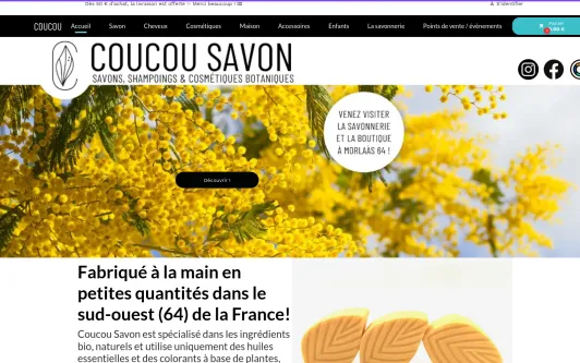 Site exemple Coucou Savon, savonnerie artisanale et boutique à Morlaàs 64 