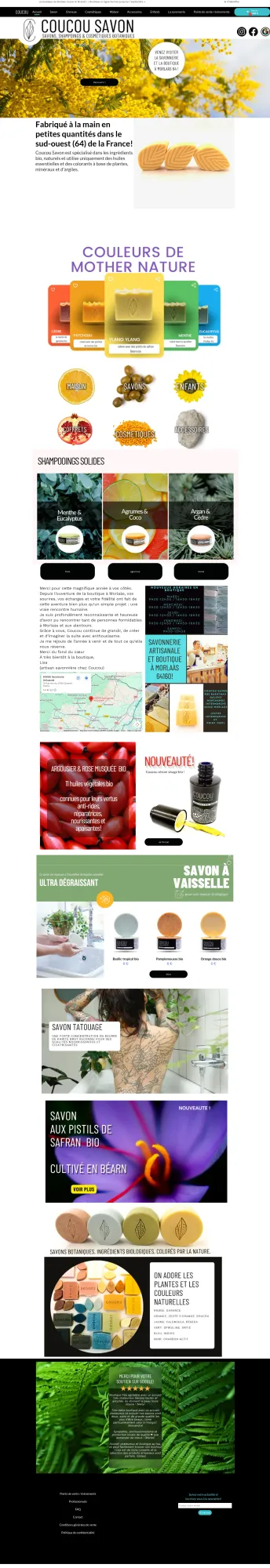 Coucou Savon, savonnerie artisanale et boutique à Morlaàs 64 