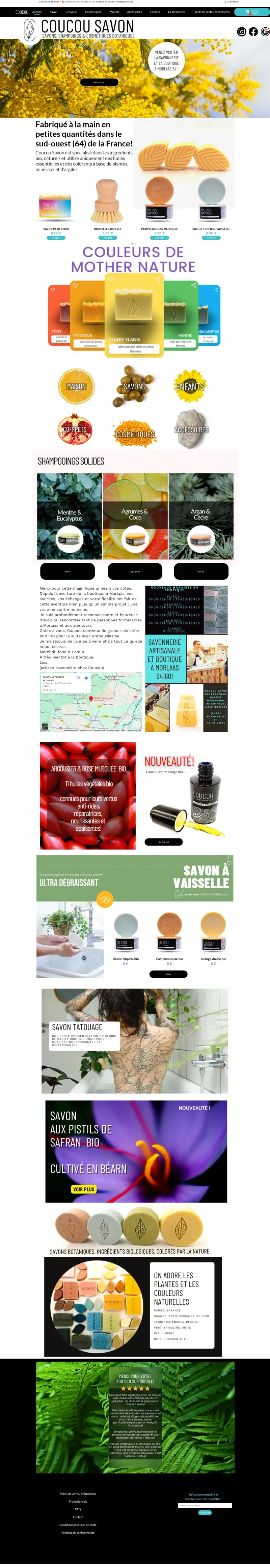 Coucou Savon, savonnerie artisanale et boutique à Morlaàs 64 